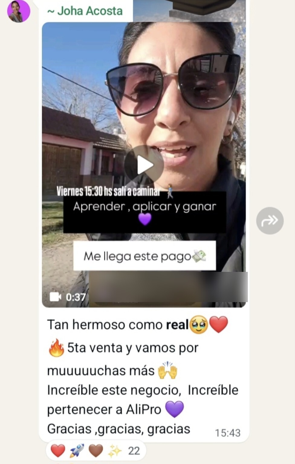 Resultado compartido por Joha Acosta en la comunidad ALIPRO