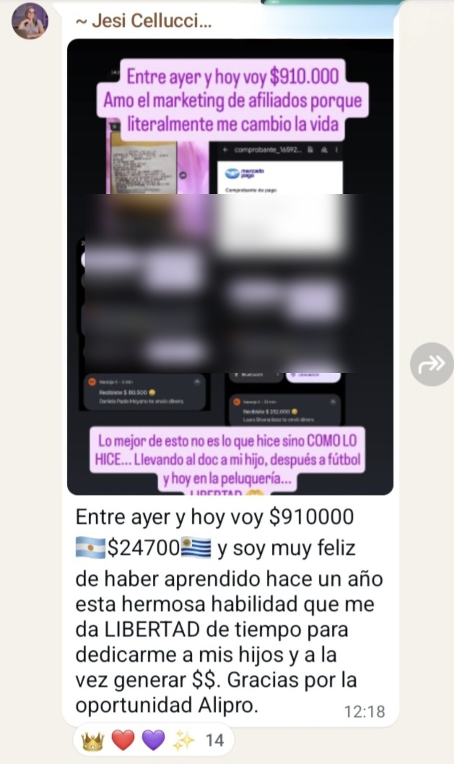 Resultado compartido por Jesi Cellucci en la comunidad ALIPRO